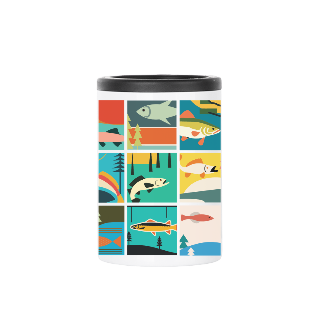 TAALLA Fish Collage Insulated Drinkware