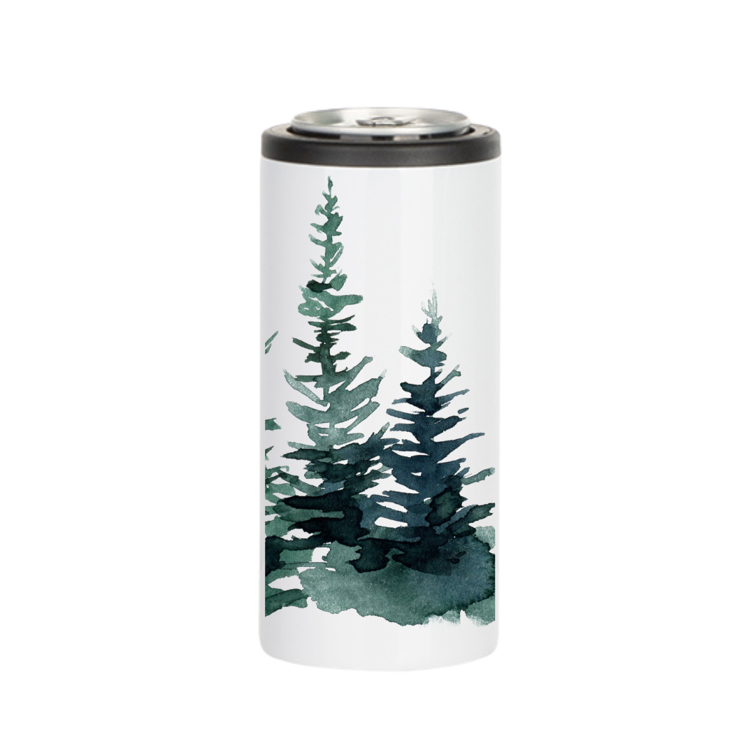 Insulated Skinny Cooler | Watercolor Pines Wrap