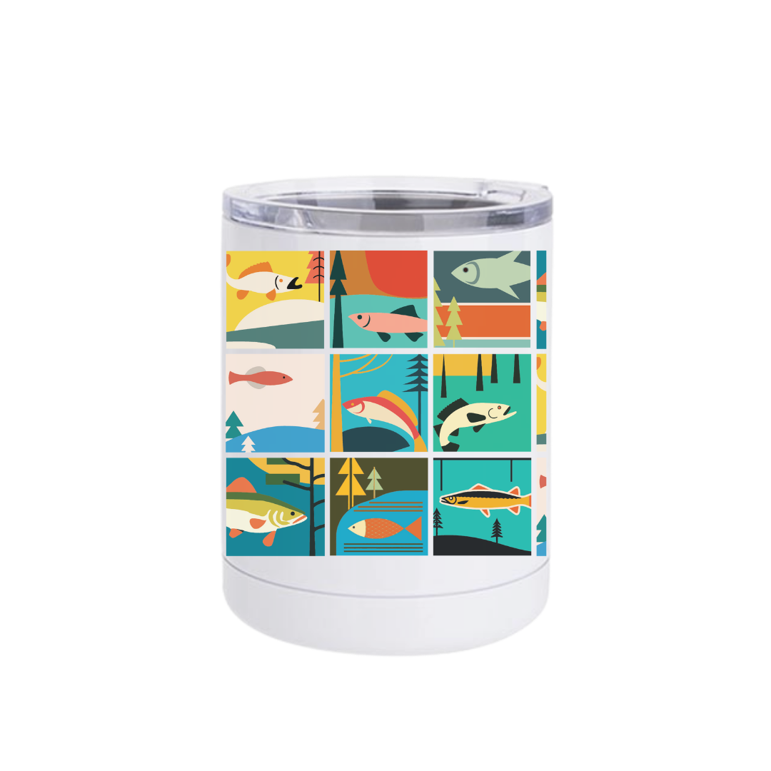 TAALLA Fish Collage Insulated Drinkware
