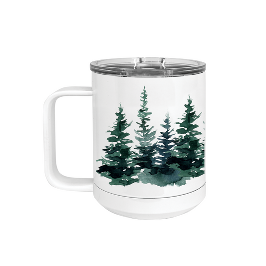 Insulated Camp Mug | Watercolor Pines Wrap