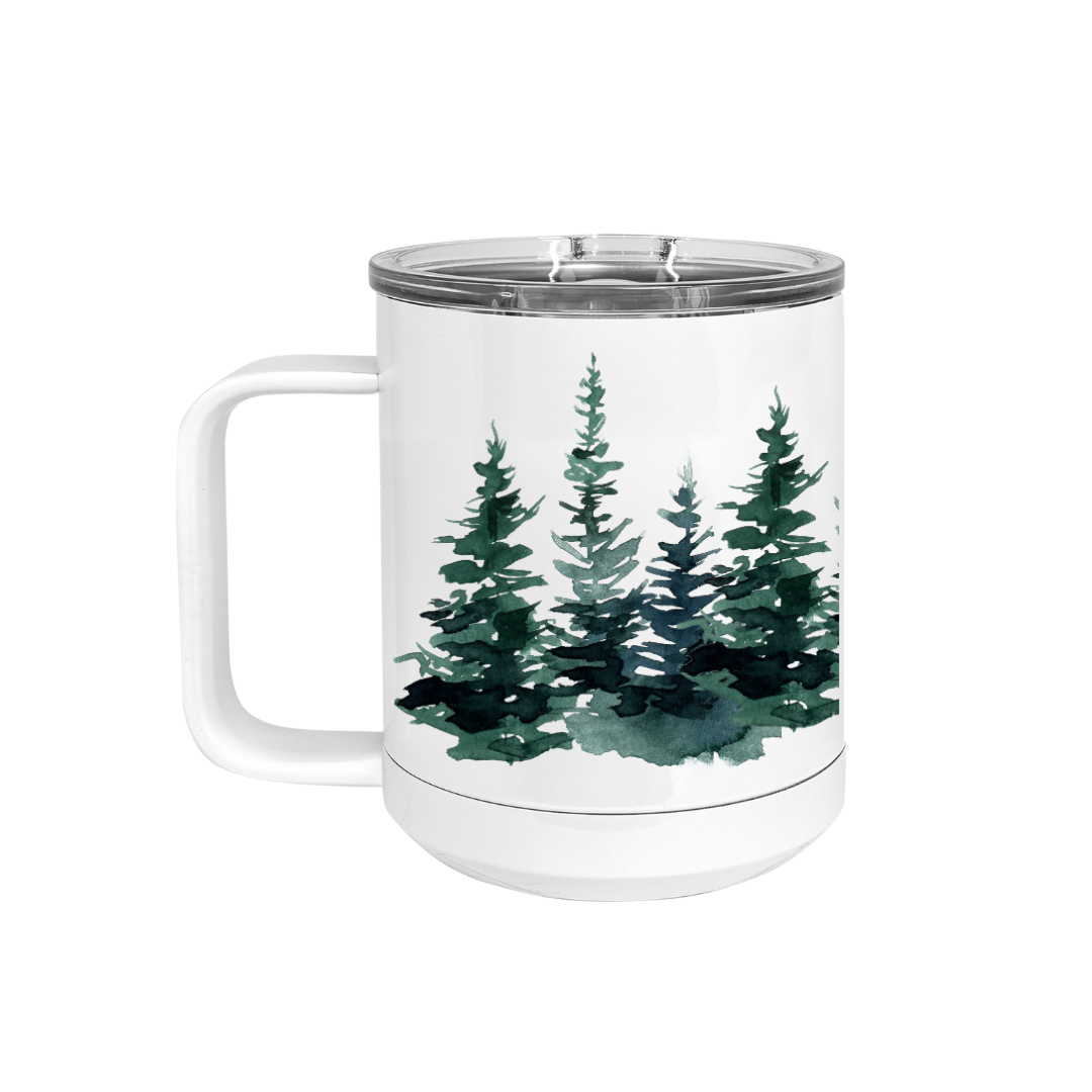 Insulated Camp Mug | Watercolor Pines Wrap