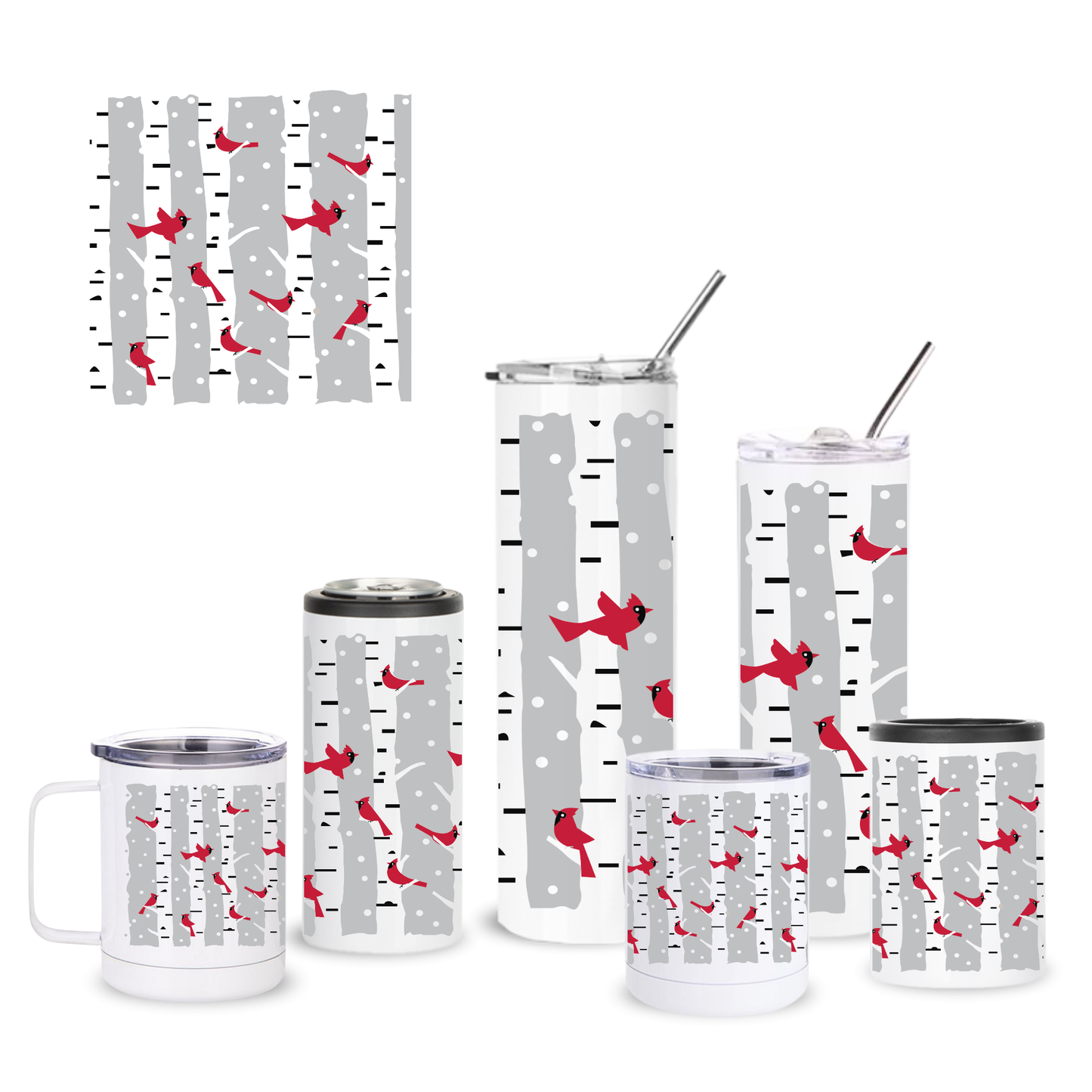 Winter Cardinal Insulated Drinkware