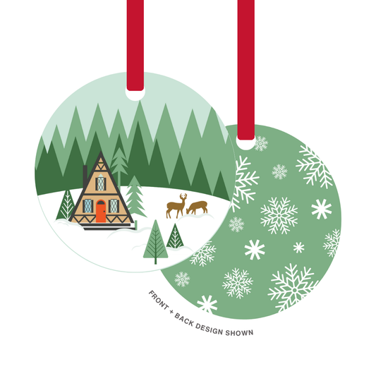 Metal Ornament | A-Frame Winter