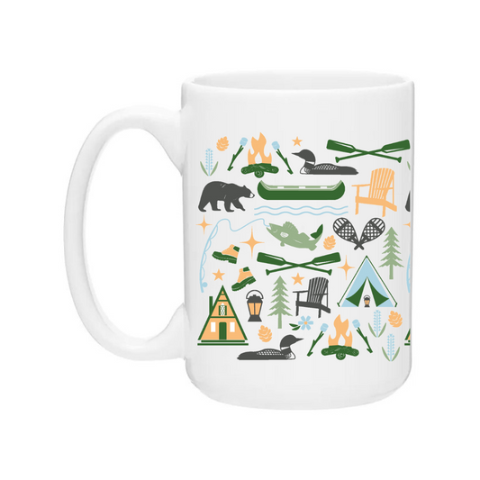 Ceramic Coffee Mug | Up North Icons Wrap