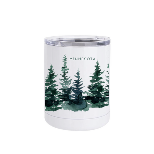 Short Tumbler | Watercolor Pines Wrap w/ MINNESOTA