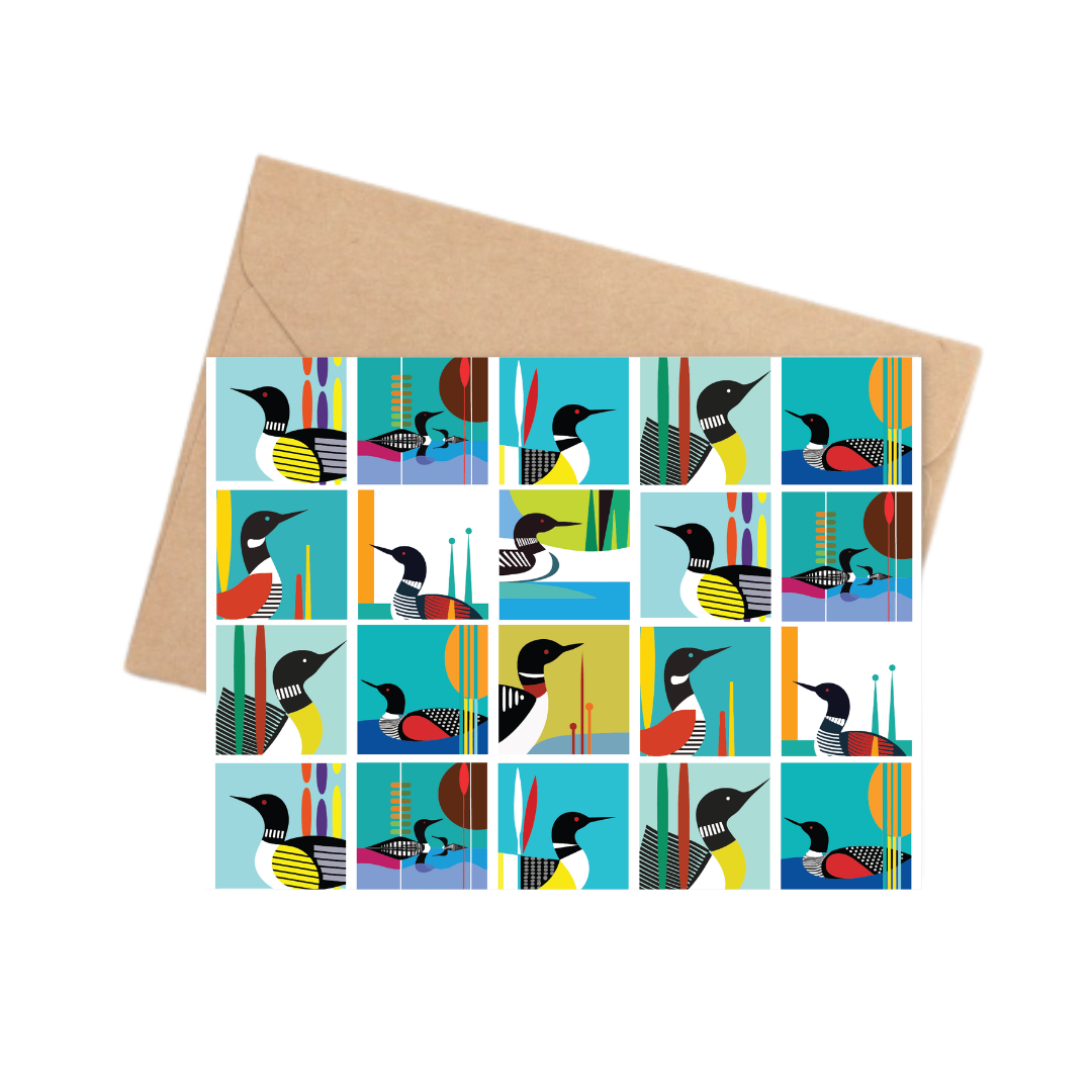 Notecard | Loon Collage
