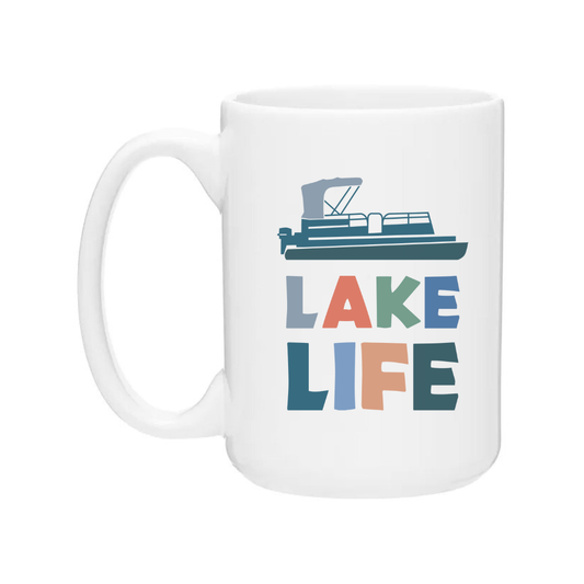 Ceramic Coffee Mug | Lake Life Pontoon