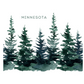 Short Tumbler | Watercolor Pines Wrap w/ MINNESOTA