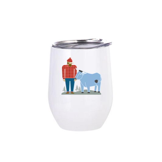 Wine Tumbler | Classic Paul Bunyan + Babe