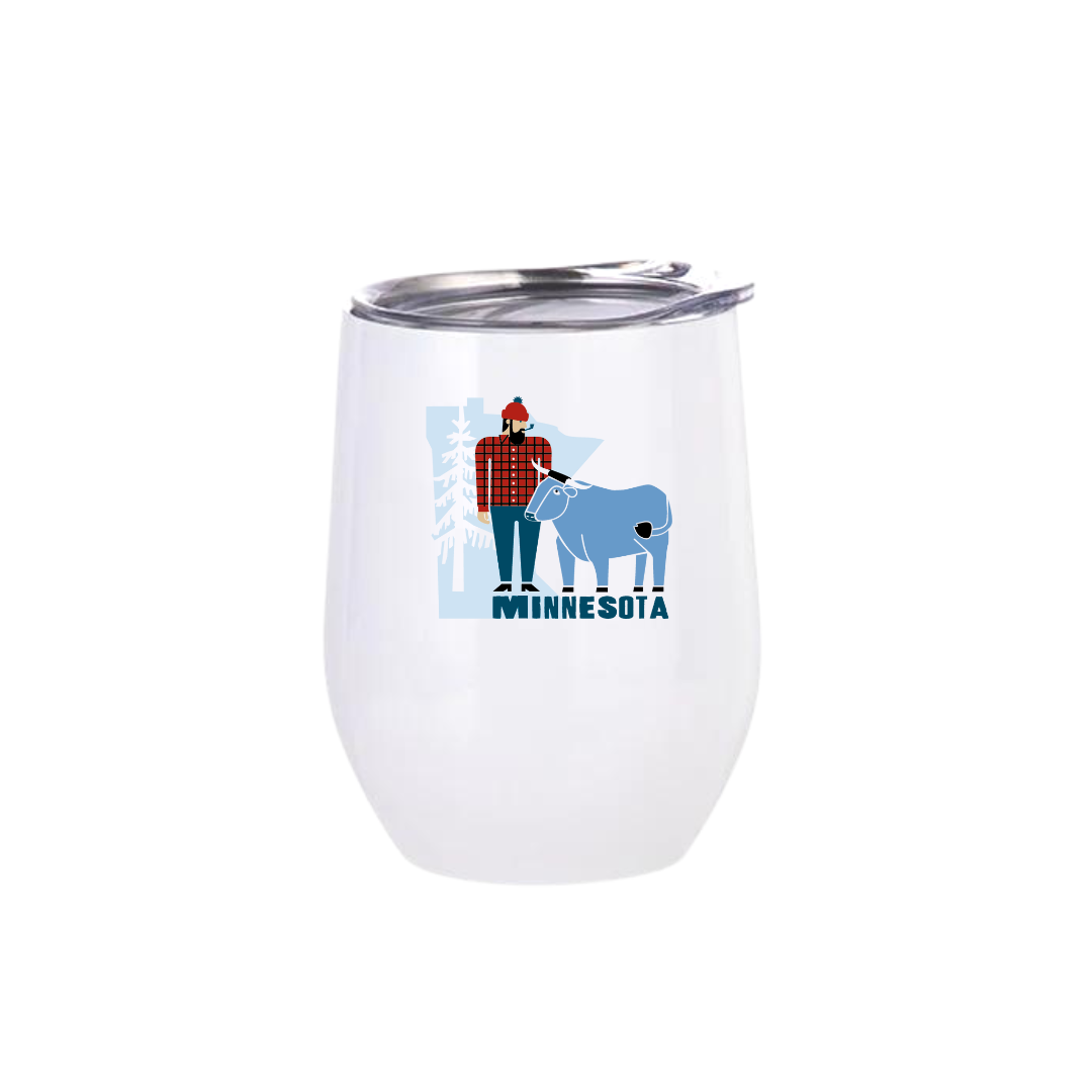 Wine Tumbler | Minnesota Paul Bunyan + Babe