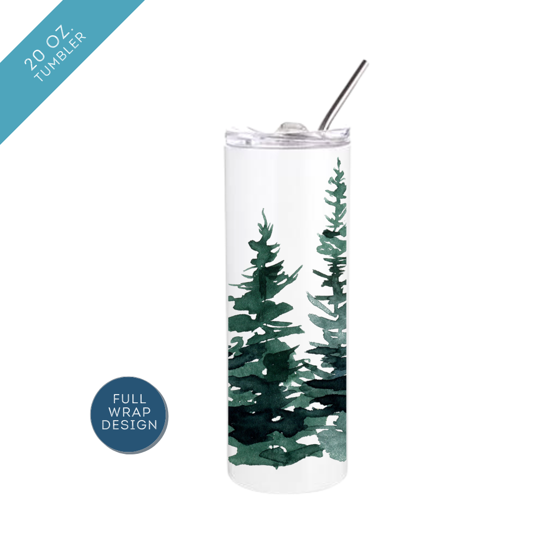 Watercolor Pines Insulated Drinkware