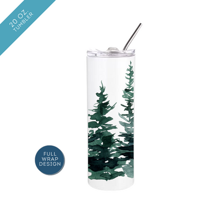 Watercolor Pines Insulated Drinkware