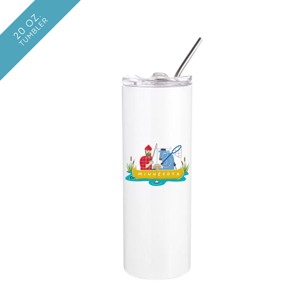 Fishing Paul Bunyan + Babe Insulated Drinkware