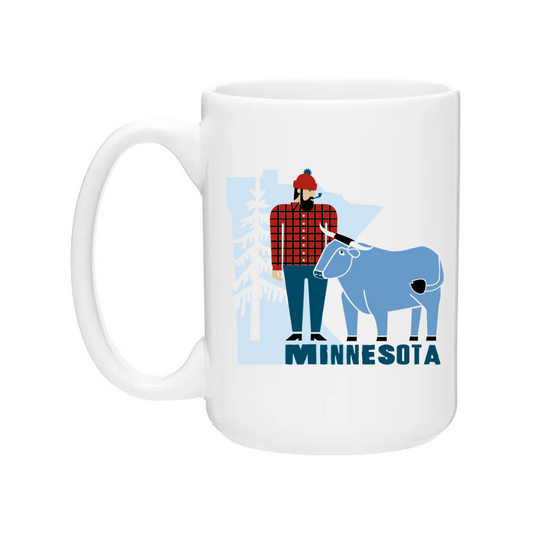 Ceramic Coffee Mugs | Minnesota Paul Bunyan + Babe