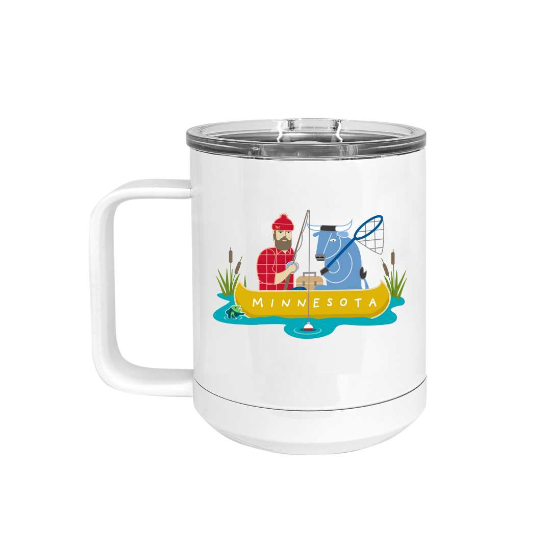 Fishing Paul Bunyan + Babe Insulated Drinkware