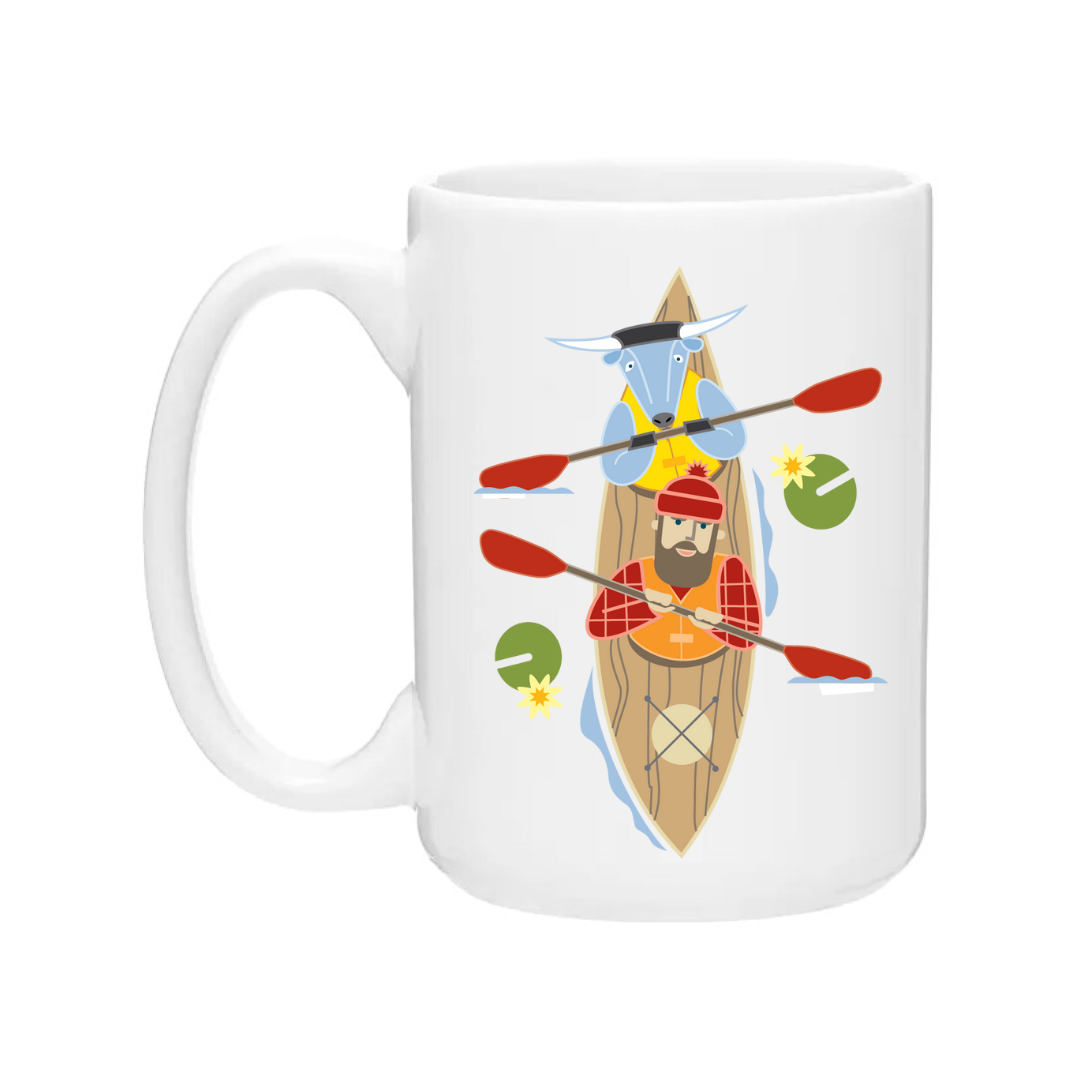 Ceramic Coffee Mugs | Kayak Paul Bunyan + Babe